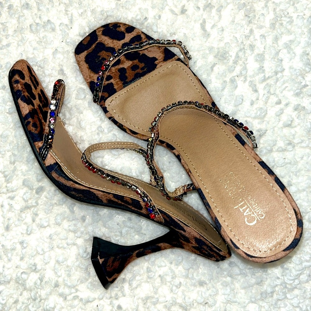 Heels sandals Cheetah print heels size 8